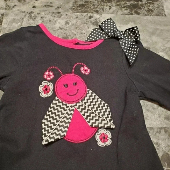 18m, GoodLad, Black and Pink Lady Bug Baby Play Dress - Picture 3 of 11